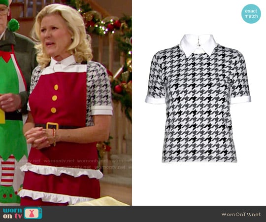 Alice + Olivia Tara Houndstooth Sweater worn by Pamela Douglas (Alley Mills) on The Bold and the Beautiful