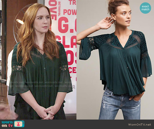 Meadow Rue Surya Burnout Top worn by Mariah Copeland (Camryn Grimes) on The Young and the Restless