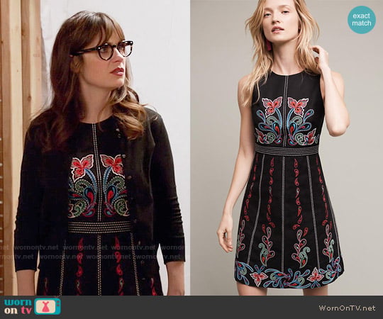 Chennai Dress from Anthropologie worn by Jessica Day (Zooey Deschanel) on New Girl