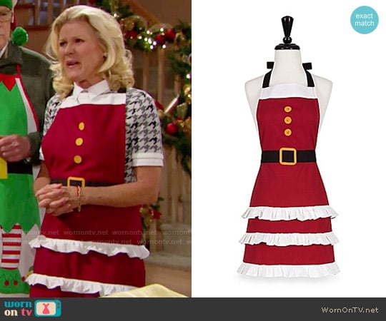 Bed Bath and Beyond Mrs Claus Apron worn by Pamela Douglas (Alley Mills) on The Bold and the Beautiful