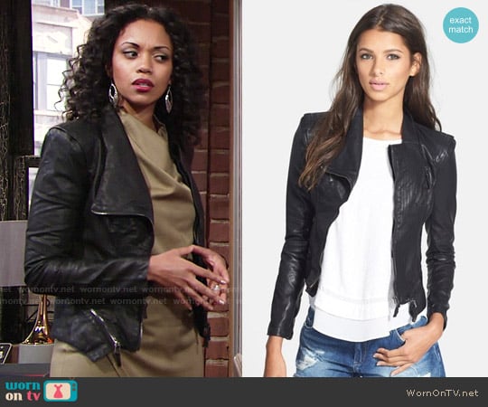 BlankNYC Faux Leather Jacket worn by Hilary Curtis (Mishael Morgan) on The Young and the Restless
