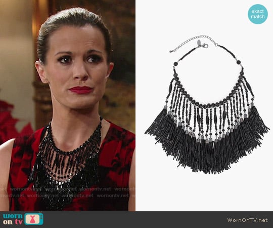 Chicos Eloise Bib Necklace worn by Chelsea Lawson (Melissa Claire Egan) on The Young and the Restless