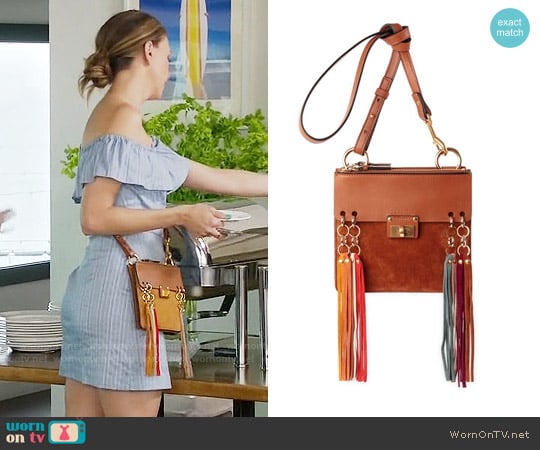 Chloe Jane Tassel-Trim Leather Crossbody Bag worn by Liza Miller (Sutton Foster) on Younger