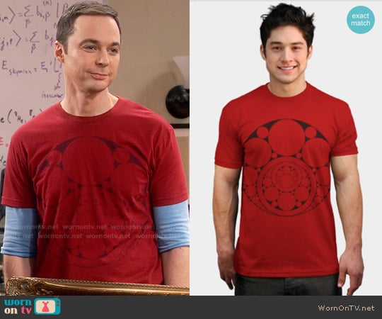 Fourfreak Inner Circle Tee in Red worn by Sheldon Cooper (Jim Parsons) on The Big Bang Theory