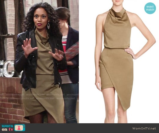 Elliatt Camo Blouson Halter Dress worn by Hilary Curtis (Mishael Morgan) on The Young and the Restless