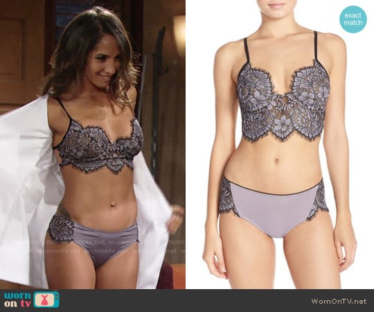 For Love & Lemons Loucette Underwire Bra in Black/Grey worn by Lily Winters (Christel Khalil) on The Young and the Restless