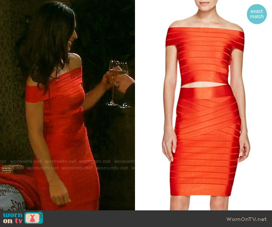 French Connection Spotlight Bandage Top worn by Gabi Hernandez (Camila Banus) on Days of our Lives