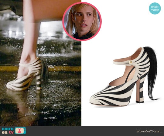 Gucci Lesley Ponytail Mary Jane Pump worn by Chanel Oberlin (Emma Roberts) on Scream Queens