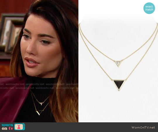 House of Harlow Temple Necklace worn by Steffy Forrester (Jacqueline MacInnes Wood) on The Bold and the Beautiful