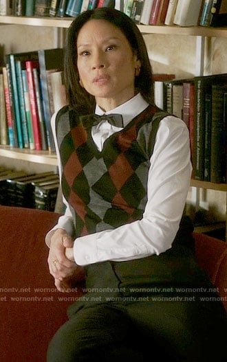 Joan’s argyle vest on Elementary