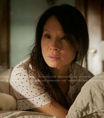 Joan’s heart print pajamas on Elementary