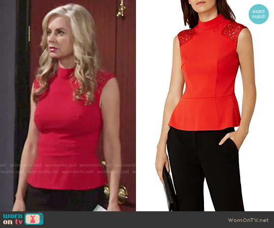 Karen Millen Openwork-Detail Top worn by Ashley Abbott (Eileen Davidson) on The Young and the Restless