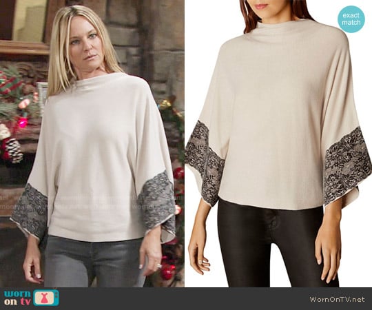 Karen Millen Lace-Trim Poncho worn by Sharon Newman (Sharon Case) on The Young and the Restless