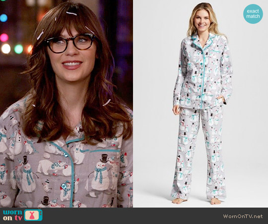 WornOnTV: Jess's snowman print pajamas on New Girl Zooey