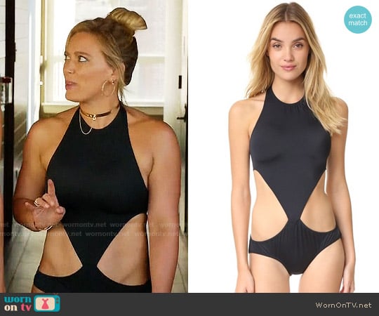 Norma Kamali Chuck Cutout One Piece worn by Kelsey Peters (Hilary Duff) on Younger