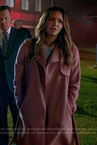 Paige’s pink coat on Scorpion