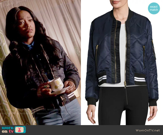 Rag & Bone Vine Bomber Jacket worn by Zayday Williams (Keke Palmer) on Scream Queens