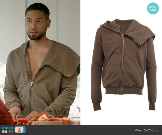 Rick Owens Zip Up Asymmetric Hoodie worn by Jamal Lyon (Jussie Smollett) on Empire