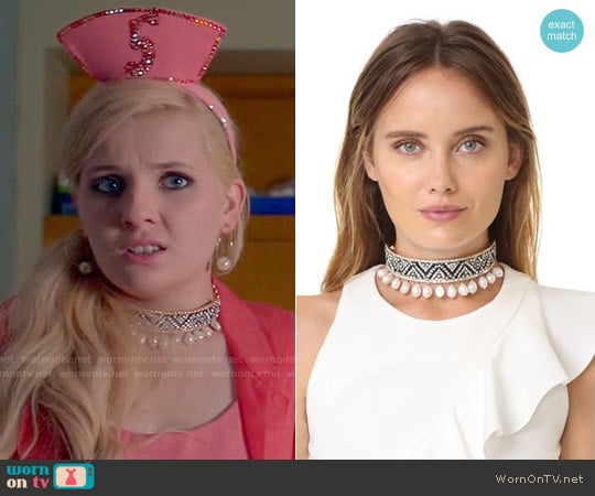 Shourouk Bastet Large Choker Necklace worn by Chanel #5 (Abigail Breslin) on Scream Queens