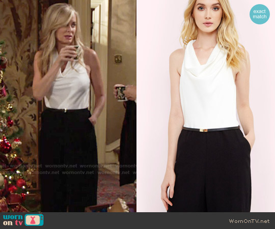 Ted Baker Parilo Cowl Neck Jumpsuit worn by Ashley Abbott (Eileen Davidson) on The Young and the Restless
