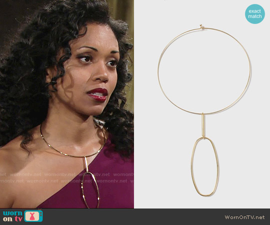 House of Freedom Fine Shape Necklace from Topshop worn by Hilary Curtis (Mishael Morgan) on The Young and the Restless