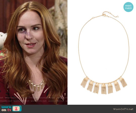 Treasure & Bond Chain Fringe Necklace worn by Mariah Copeland (Camryn Grimes) on The Young and the Restless