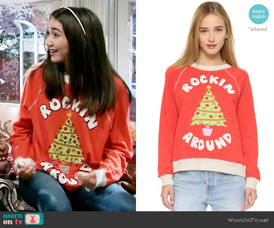 Wildfox Rockin Around Sweatshirt worn by Riley Matthews (Rowan Blanchard) on Girl Meets World