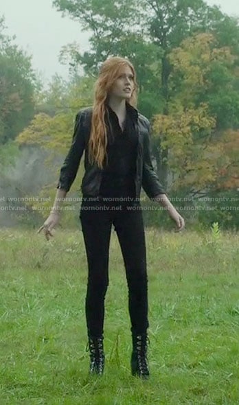 Clary’s black jumpsuit on Shadowhunters
