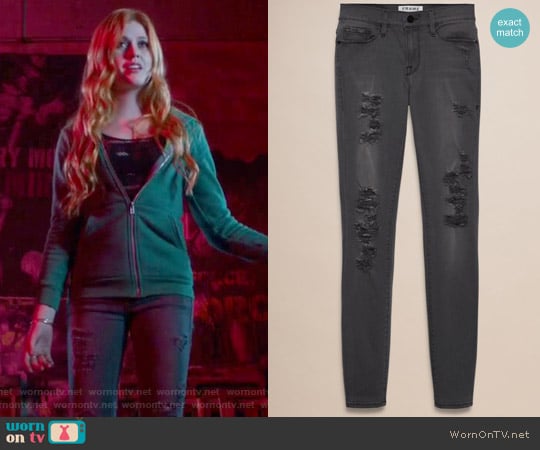 Frame Le Colour Rip Grey Jeans worn by Clary Fray (Katherine McNamara) on Shadowhunters