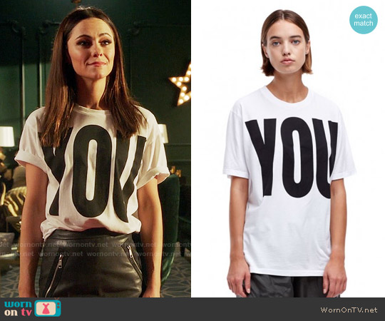 Katherine E Hamnet You/Me Tee worn by Princess Eleanor (Alexandra Park) on The Royals