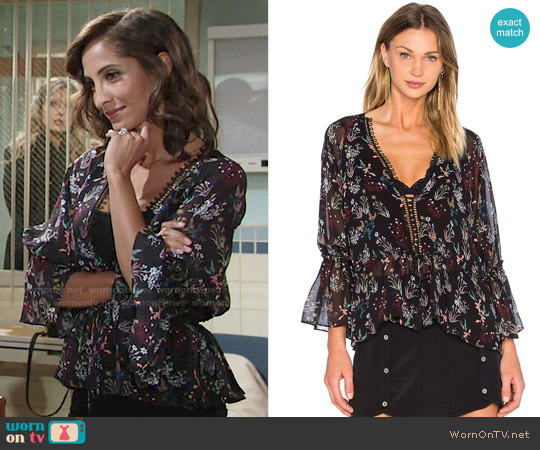 Nicholas Drawstring Top worn by Lily Winters (Christel Khalil) on The Young and the Restless