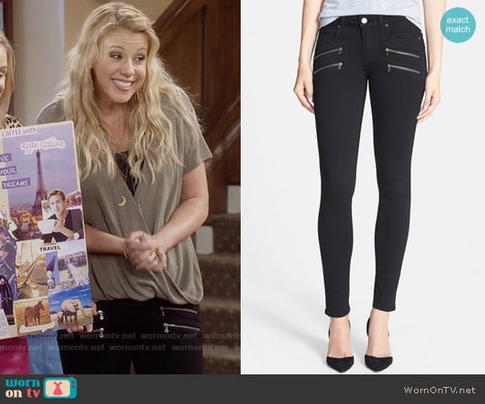 Paige Transcend - Edgemont Ultra Skinny Jeans in Black Shadow worn by Stephanie Tanner (Jodie Sweetin) on Fuller House