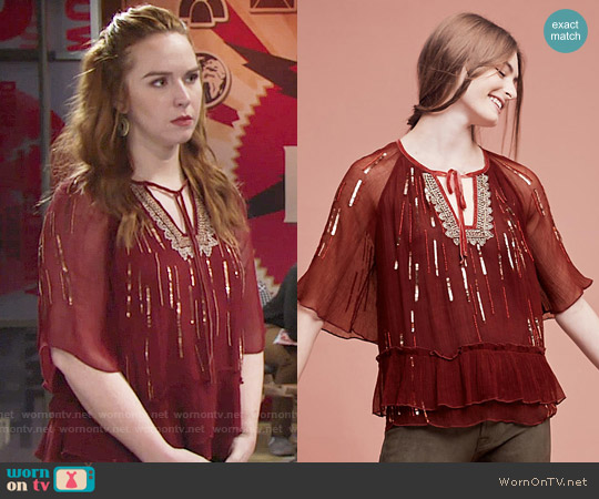 Floreat Canalis Keyhole Blouse worn by Mariah Copeland (Camryn Grimes) on The Young and the Restless