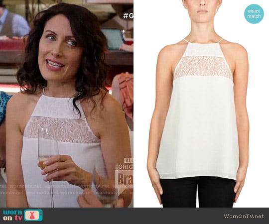 Cami NYC Eva Cami in White worn by Abby McCarthy (Lisa Edelstein) on Girlfriends Guide to Divorce
