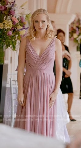 Caroline’s pink high-low gown on The Vampire Diaries