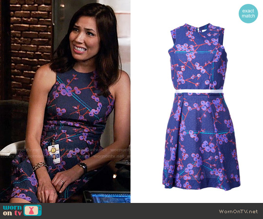 Carven Floral Print Dress worn by Angela Montenegro (Michaela Conlin) on Bones