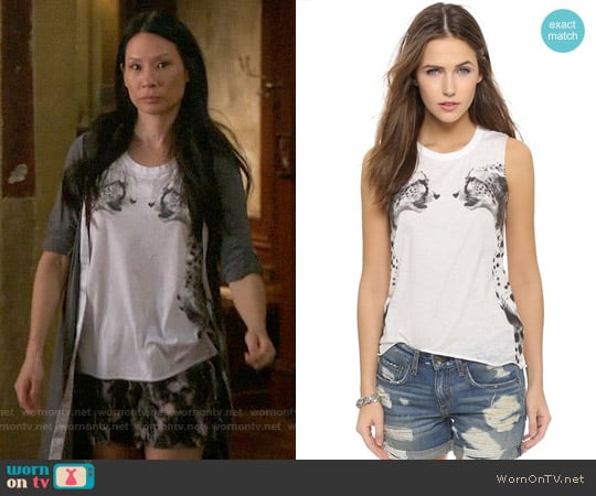 Chaser Cheetahs Tank Top worn by Joan Watson (Lucy Liu) on Elementary