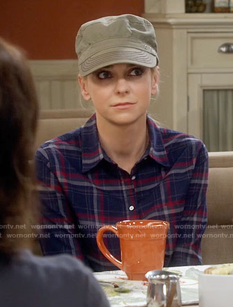 Christy’s blue plaid shirt on Mom