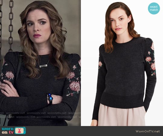Club Monaco Poella Sweater in Charcoal worn by Caitlin Snow (Danielle Panabaker) on The Flash
