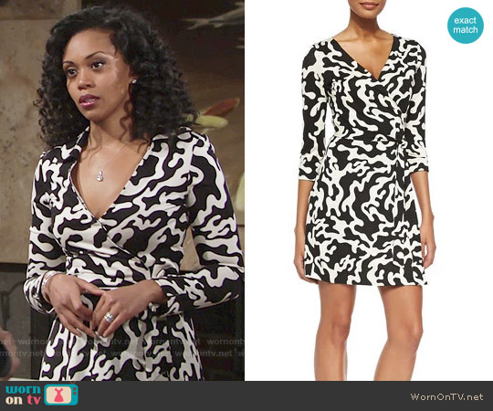 Diane von Furstenberg Julian Dress in Firebird Print worn by Hilary Curtis (Mishael Morgan) on The Young and the Restless