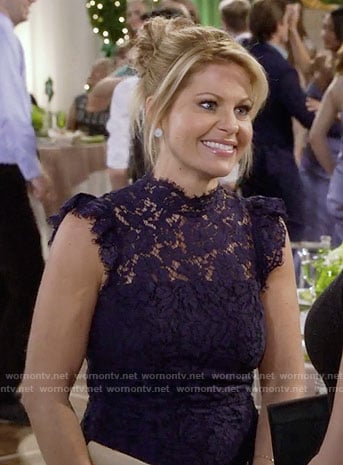 DJ’s navy blue lace dress on Fuller House