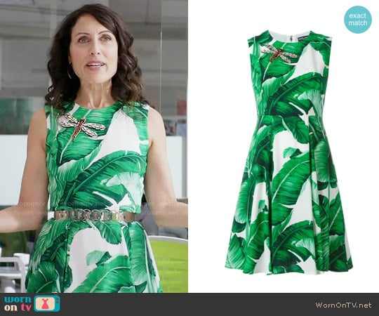 Dolce & Gabbana Banana Leaf Print Dress worn by Abby McCarthy (Lisa Edelstein) on Girlfriends Guide to Divorce