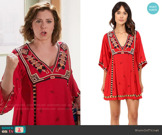 Free People Tulum Dress in Red worn by Rebecca Bunch (Rachel Bloom) on Crazy Ex-Girlfriend
