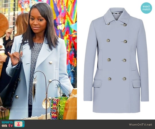 Gucci Wool-crepe Coat worn by Michaela Pratt (Aja Naomi King) on How to Get Away with Murder