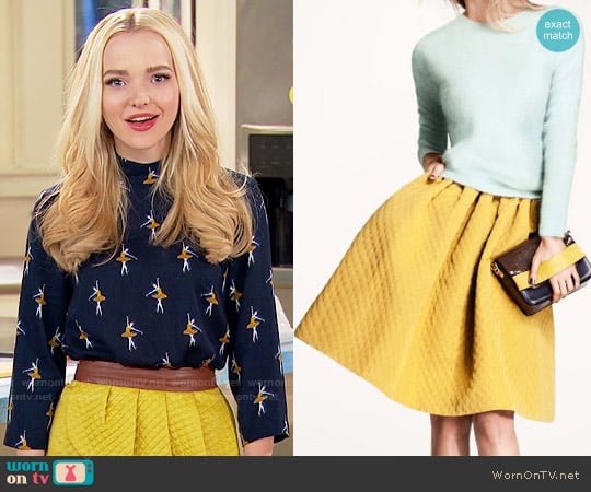 H&M Flared Skirt in Mustard worn by Liv Rooney (Dove Cameron) on Liv and Maddie