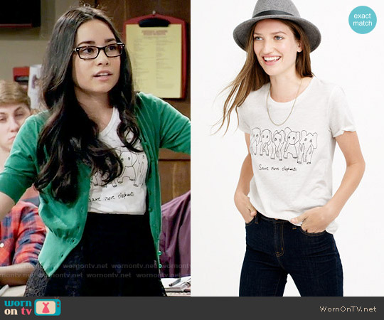 J. Crew for David Sheldrick Wildlife Trust Save More Elephants T-shirt worn by Isadora Smackle (Cecilia Balagot) on Girl Meets World