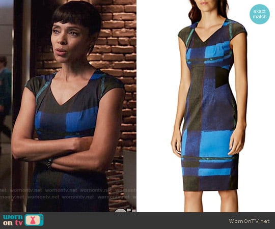 Karen Millen Watercolor Check Dress worn by Camille Saroyan (Tamara Taylor) on Bones