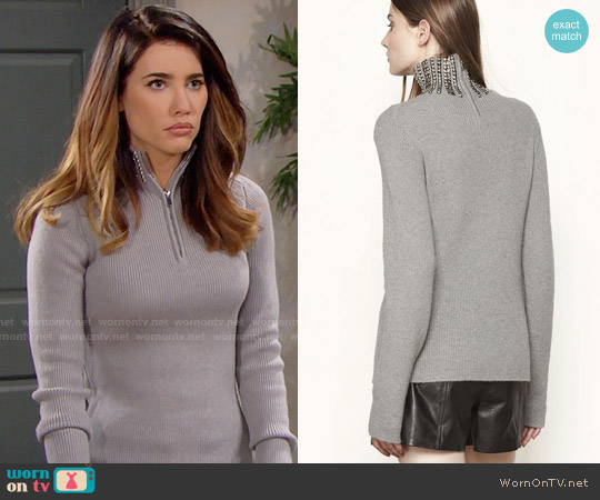 Maje Matias Sweater worn by Steffy Forrester (Jacqueline MacInnes Wood) on The Bold and the Beautiful