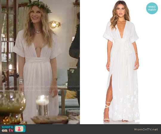 Mara Hoffman Embroidered Slit Maxi Dress worn by Phoebe Wells (Beau Garrett) on Girlfriends Guide to Divorce
