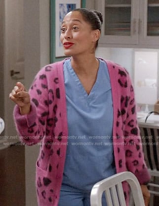Rainbow’s pink leopard print cardigan on Black-ish